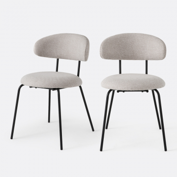 Комплект из 2 стульев в тканевой обивке Clarvia  единый размер бежевый