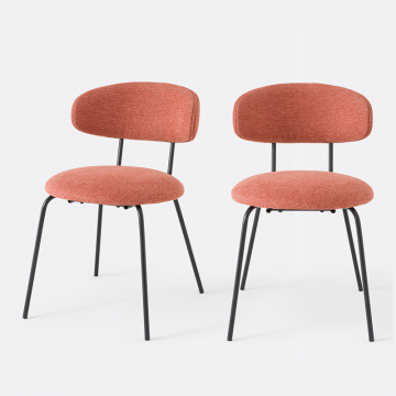 Комплект из 2 стульев в тканевой обивке Clarvia  единый размер оранжевый
