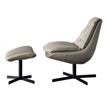Кресло вращающееся на ножке с подставкой для ног Daya