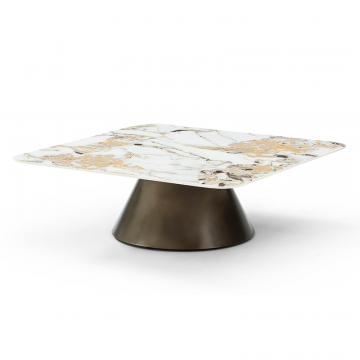 Стол журнальный Jane (90), золотистая керамика/медь