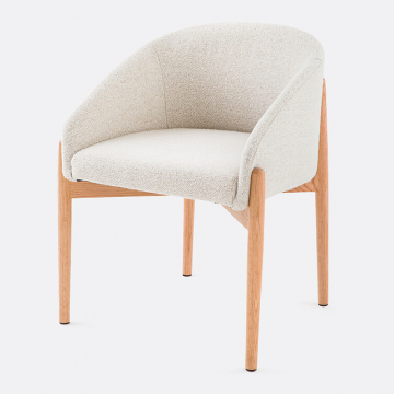 Кресло столовое с обивкой из ткани букле Beca  единый размер бежевый