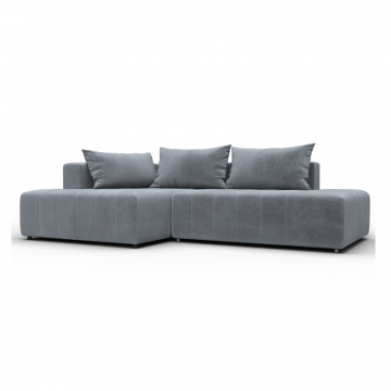 Диван угловой Лига-103 НПБ угол левый, TOWER 10 серый, Велюр