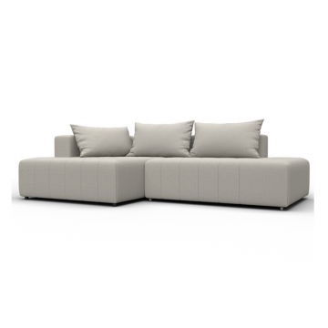 Диван угловой Лига-103 НПБ угол левый, Амур 02 бежевый, Рогожка