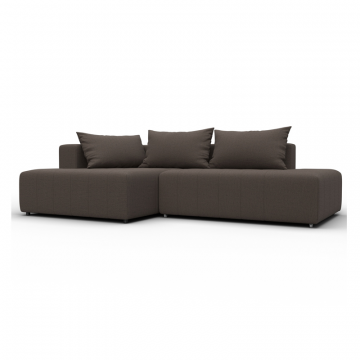 Диван угловой Лига-103 НПБ угол левый, Амур 05 коричневый, Рогожка