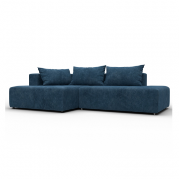 Диван угловой Лига-103 НПБ угол левый, BRUT 11 синий, Велюр