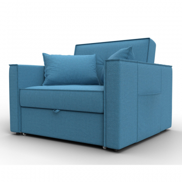 Кресло-кровать Лига-104 (80), Амур 10 голубой, Рогожка