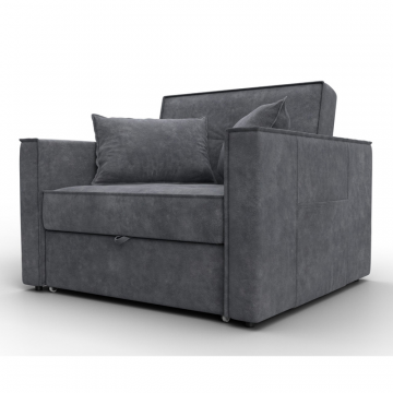 Кресло-кровать Лига-104 (80), BRUT 16 темно-серый, Велюр