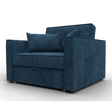 Кресло-кровать Лига-104 (80), BRUT 11 синий, Велюр
