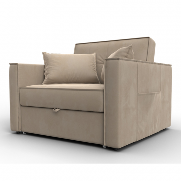 Кресло-кровать Лига-104 (80), SEVEN 729 бежевый, Велюр