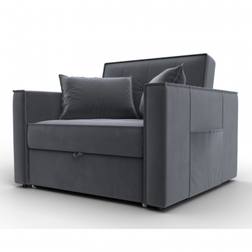 Кресло-кровать Лига-104 (80), SEVEN 17 серый, Велюр