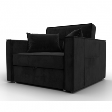 Кресло-кровать Лига-104 (80), SEVEN 35 черный, Велюр