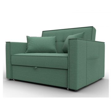 Диван прямой Лига-104 (140), Амур 11 зеленый, Рогожка