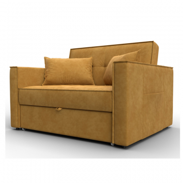 Диван прямой Лига-104 (140), BRUT 10 желтый, Велюр