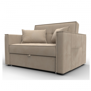 Диван прямой Лига-104 (140), SEVEN 729 бежевый, Велюр