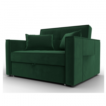Диван прямой Лига-104 (140), SEVEN 626 зеленый, Велюр