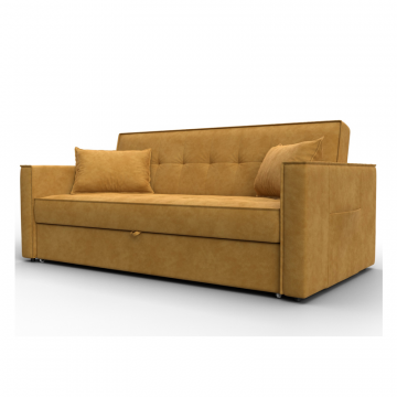 Диван прямой Лига-104 (160), BRUT 10 желтый, Велюр