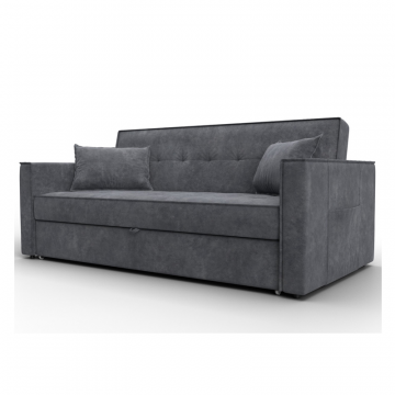 Диван прямой Лига-104 (160), BRUT 16 темно-серый, Велюр