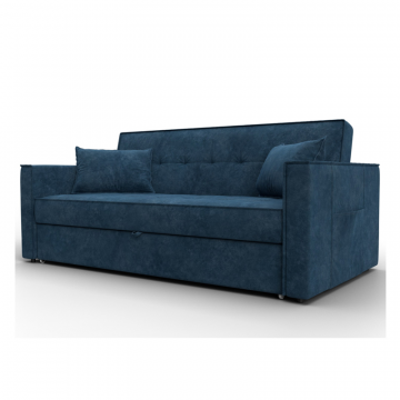 Диван прямой Лига-104 (160), BRUT 11 синий, Велюр