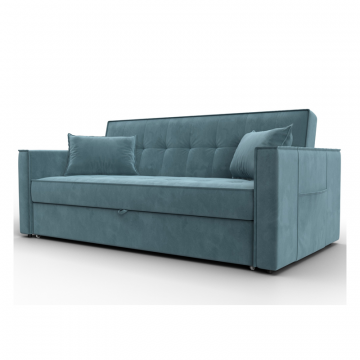 Диван прямой Лига-104 (160), SEVEN 113 бирюзовый, Велюр