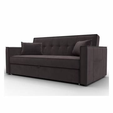 Диван прямой Лига-104 (160), SEVEN 727 коричневый, Велюр