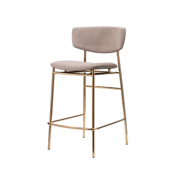 Стул полубарный Elle латте с золотыми ножками