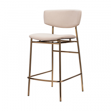 Стул полубарный Elle кремовый с золотыми ножками