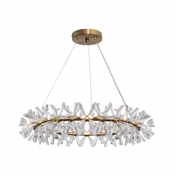 92EL-80241 Люстра подвесная латунь, стекло прозр