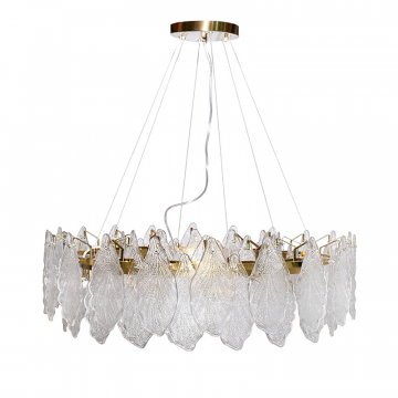92EL-24019 Люстра подвесная золото, стекло прозр.