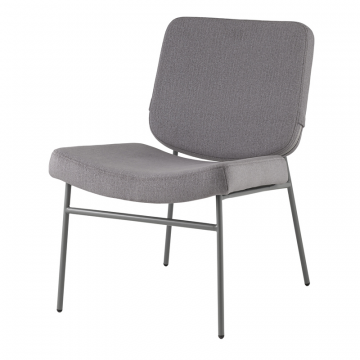 Кресло Эбигейл велюр серый, каркас серый