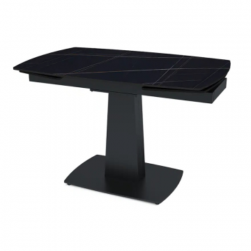 Стол раскладной Vega (120+30+30), бронированная керамика 12 мм, матовая Black Gold