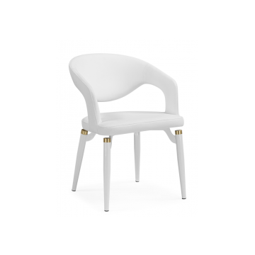 Стул на металлокаркасе Palma white / white and gold