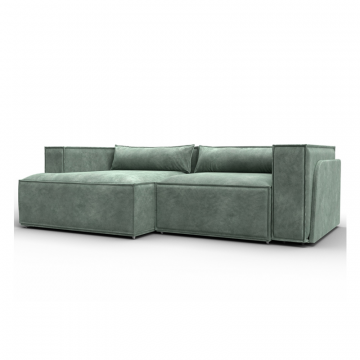 Диван угловой Лига-061 угол левый, BRUT 08 зеленый, Велюр