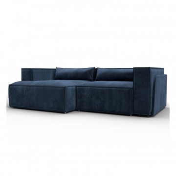 Диван угловой Лига-061 угол левый, BRUT 11 синий, Велюр