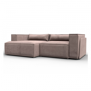 Диван угловой Лига-061 угол левый, TOWER 05 бежевый, Велюр