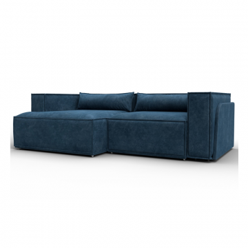 Диван угловой Лига-061 угол левый, TOWER 13 синий, Велюр
