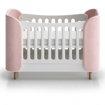 Кроватка KIDI Soft mini cпальное место 60*120 см (розовый)