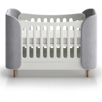 Кроватка KIDI Soft mini cпальное место 60*120 см (серый)