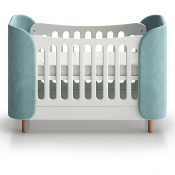 Кроватка KIDI Soft mini cпальное место 60*120 см (бирюзовый)