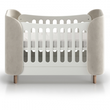 Кроватка KIDI Soft mini cпальное место 60*120 см антивандальная ткань (молочный)