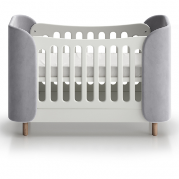 Кроватка KIDI Soft mini cпальное место 60*120 см антивандальная ткань (серый)