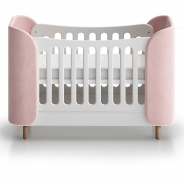 Кроватка KIDI Soft mini cпальное место 60*120 см антивандальная ткань (розовый)