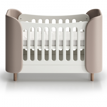 Кроватка KIDI Soft mini cпальное место 60*120 см (бежевый, экокожа)