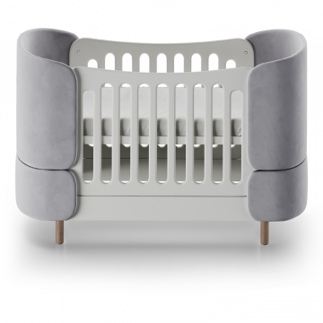 Кроватка-трансформер KIDI Soft антивандальная ткань (серый)