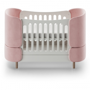 Кроватка-трансформер KIDI Soft антивандальная ткань (розовый)
