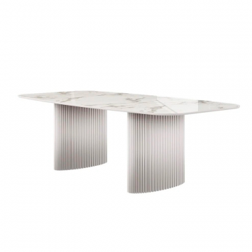 Стол овальный Denver 200, керамика глянцевая / две опоры