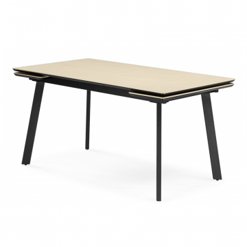 Керамический стол Норман 140(200)х80 okara light yellow / черный