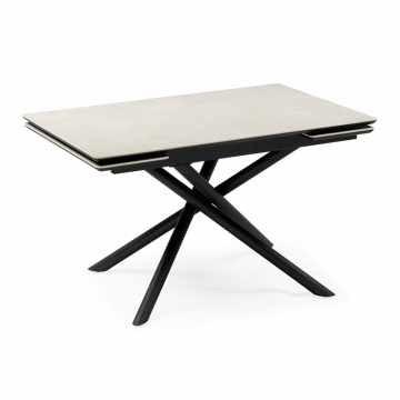 Керамический стол Мэриан 140 (200) х 80 carmen light grey / черный