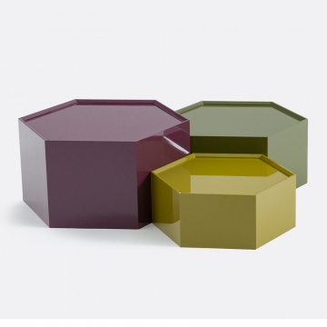 Комплект из 3 штабелируемых журнальных столиков Wai  единый размер разноцветный