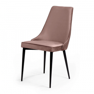 Стул Oliver, бархат пепельно-бежевый 25/ чёрный конус