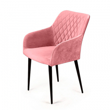 Стул с подлокотниками Robert, бархат пудровый 15